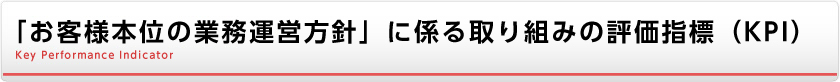 「お客様本位の業務運営方針」に係る取り組みの評価指標（ＫＰＩ）